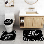 4PCS Luxury Diamond Shower Curtain Set, Bling Rhinestone Gem Crystal Jewelry Shining Starry Sky Galaxy Bathroom Decor, Waterproof Fabric Black Shower Curtain, Get Naked Bath Mat Toilet Rug