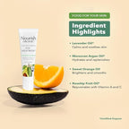 Nourish Organic Eye Treatment, Avocado & Argan – Renewing & Hydrating Under Eye Brightener with Vitamin C + Washable Cotton Round