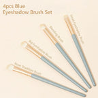 Eyeshadow Makeup Brushes Set with Case 4 PCS Soft Synthetic Hairs Eye Makeup Brushes for Blending Eyebrow Eyeliner Eyeshadow （Lightblue）
