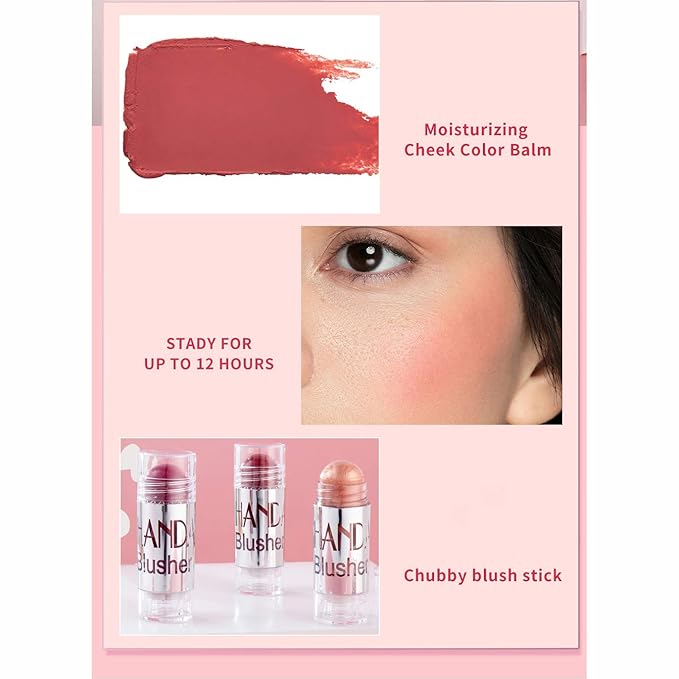 Multi Sticks Set, Cream Contour Stick Blush Stick Lasting(Set 02)
