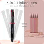 Arqumi Lip Liner - 4 In 1 Lip Liner High Pigmented Smooth Color Liner Retractable Lipstick Pencil,Smudge Proof Lipliner Pencil