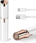 Facial Hair Remover for Women- as Seen on TV Painless Face Shaver -Mini Hair Remover, Electric Razor Shaver Portable Bikini Epilator for Lips, Chin, Armpit, Peach Fuzz, Fingers, Neck, Cheek (White