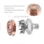 Women's Facial Hair Remover Replacement Heads for Finishing Touch Flawless Generation 2 Double Halo Hair Removal Tool for Face,18K Gold-Plated 4 Count (FIT with GEN 2 Hair Remover Device ONLY)