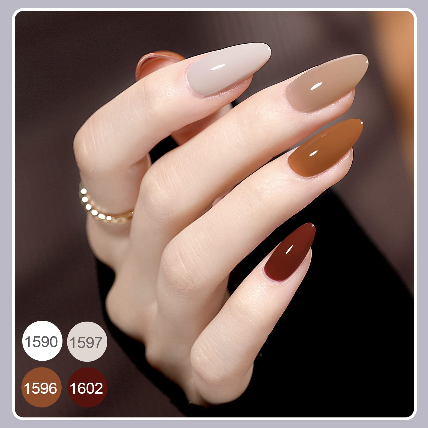 GAOY 42 Pcs Gel Nail Polish Kit, Pink White Red Jelly Nude Colors All Seasons Gel Nail Polish Set with Glossy & Matte Top Coat and Base Coat for Salon and DIY Manicure at Home