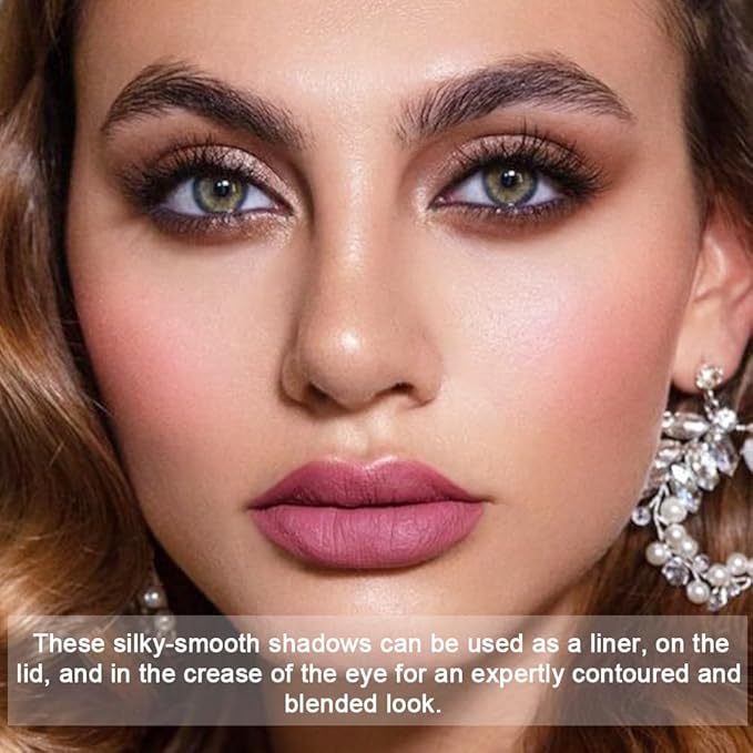 Shimmer Matte Eyeshadow Palette.Longwearing Highly Pigmented Natural Beige