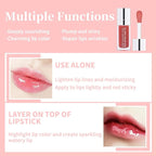 2pcs Hydrating Lip Glow Oil Set Tinted Plumping Hydrating