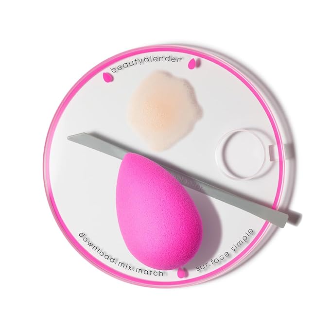 Beautyblender® | Surface Simple Portable Clear Beauty Blender Makeup Mixing Palette, Mix and Match Foundations and Creams, Includes Mixing Makeup Wand