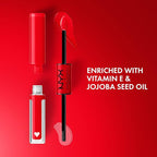 NYX PROFESSIONAL MAKEUP Shine Loud, Long-Lasting Liquid Lipstick with Clear Lip Gloss - Rebel In Red (Warm Red)
