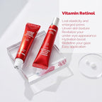 PS.PRETTYSKIN Roll On Eye Cream 30ml/1.01fl.oz. with Vitamin A and Stainless Steel ball Tip for Wrinkle Eraser and Elasticity (Retinol x 2CT)