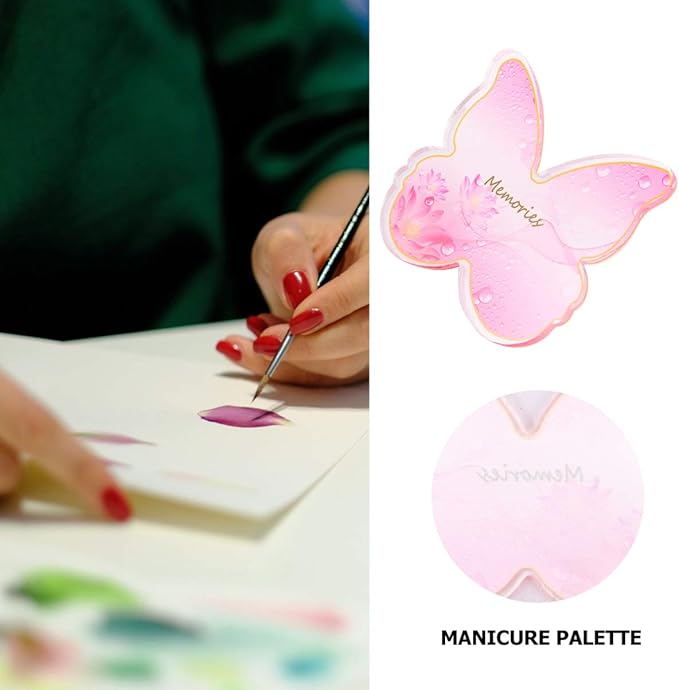 Minkissy 2pcs Resin Nail Art Palette Polish Holder Drawing Color Palette Nail Art Painting Gel Palette Manicure Tool Style 3