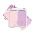 2aN Dual Color Face Blusher, Buildable & Blendable Cheek Color, Powder Blush, Korean Beauty (01 Cotton Candy Violet, 1.5 oz)