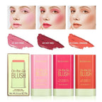 Multi-Use Makeup Blush Stick, 3-in-1 Cream Blush Stick Beauty Tinted Solid Blush Stick for Cheek/Eyes/Lips, Waterproof Moisturizer Stick, Suitable for All Skin (02# Hot Red)