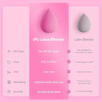 BEAKEY Latex-Free Blender Makeup Sponge for Blending, Pink