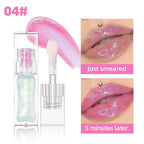 Magic Color Changing Lip Oil Ph, Glitter Lip Gloss, Upgraded Big Brush Head Moisturizing Lip Oil Long Lasting Nourishing Lip Glow Oil Non-Sticky Primer Lip Tint (# 04, 0.3 Oz)