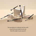 Eye Makeup Brush Set 5 Pcs | Small & Portable Eye Shadow Brushes | Korean Eye Makeup Brushes | Premium Synthetic Bristles for Professionals