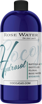 Rose Hydrosol Water Spray Toner 32 oz for Face Hydrating Mist Hydration Pure & Natural Rosewater Hydrosol All Skin Types Face Skin Pores Body Locs Cleansing Bulk Refill COCOJOJO - Packaging May Vary