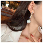 Vintage Pearl Drop Earring Gold Rhinestone