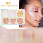 6 Colors Face Highlighter Makeup Palette iluminadores de maquillaje profesional luminizers Cheek Diamond Shimmer Stick Glitter Bronzer and Highlighter Palette makeup illuminators highlighters for face