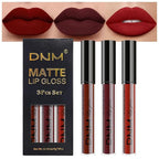 evpct 3Pcs Dark Red Deep Red Oxblood Red Matte Liquid Lipstick Lip Stain Sets for Women Matte+Lipstick Long Lasting Permanent 24 hr Hours Magic Lipstick 24 Hours original Waterproof 26