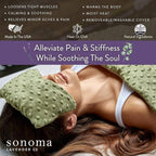 Sonoma Lavender Spa Mask, Heatable/Chillable Aromatherapy Eye Pillow with Eucalyptus and Lavender Infused Flaxseed Insert, Eye Compress for Stress Relief with Removable and Washable Cover (Green Dot)
