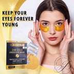 32 Pairs 24K Gold Under Eye Patches with 4 pieces of Lip Mask, Anti-Aging Eye Mask, Under Eye Mask Dark Circles and Puffiness, Wrinkles Patches with Hydrogel, Collagen Eye Pad