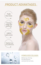 Eye Gel Patches & Collagen Eye Masks Set (60 each) - Golden Glow & Chlorophyll Algae Duo - 2-in-1 Treatment for Dark Circles, Puffiness, Wrinkles, Eye Bags - Revitalizing Eye Care