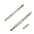 Retractable Eyebrow Eyelash Lip Brush Makeup Brush Double-Sided Soft With Cap Concealer Eyeliner For Travel Cosmetic Brushes, gold color