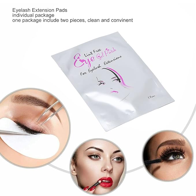 50pcs Eyelash Pads, Gel Lash Pads Under Eye Hydrogel Eye Pads for Eyelash Design, Individual Packing Eyelash Patch for Woman Beauty