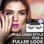 Ardell Mega Volume Lash 259 Multi-Layered False Lashes with Curl Technology, 4 pairs