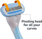 Amazon Basics 5-Blade Razor for Women, Handle, 2 Cartridges & Shower Hanger (Cartridges fit Amazon Basics Razor Handles only) (Previously Solimo)