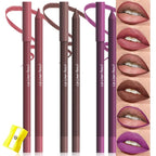evpct 3Pcs Dark Mauve Coconut Brown Purple Matte Long Lasting Wear Lip Liner Pencils Makeup Set for Shaping & Sculpting Lips, No Transfer Waterproof Lip Liner Crayon lipliners Lipstick Pencil 5+6+22