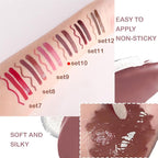 3-in-1Mocha Brown Matte Lip Stain Kit | Waterproof Lip Liner + Hydrating Matte Lip Gloss + Nourishing Lip Oil | Long Lasting Plumping to Create Perfect Lip Makeup.10#