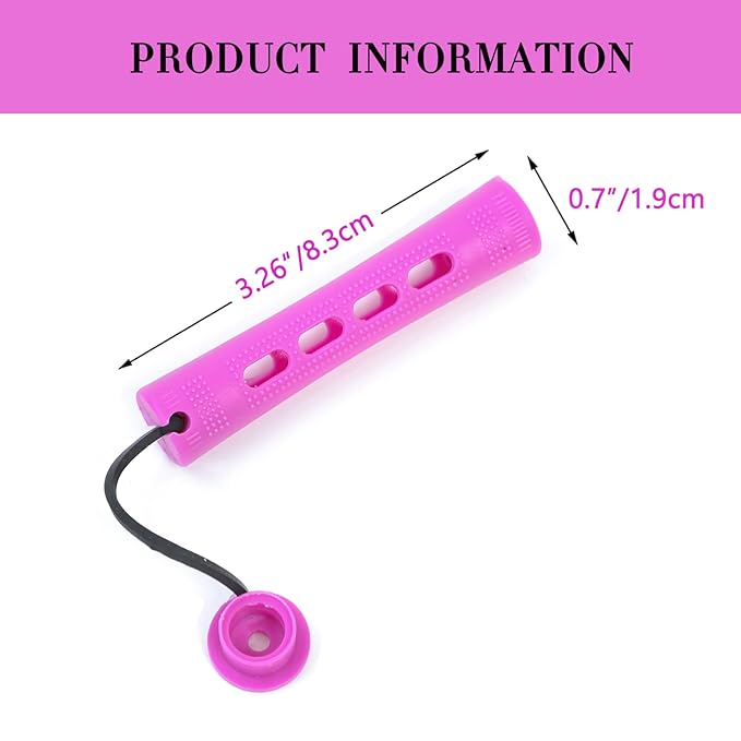 YOROSTAR 20pcs Purple Plastic Perm Rods Set for Natural Hair Cold Wave Rods Hair Rollers for Long Short Women's Hair DIY Hairdressing Tools