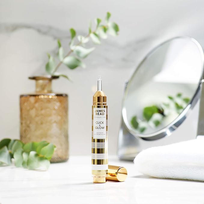 James Read Gradual Tan - Click & Glow Tan Drops 15ml, On-the-Go, Daily, Custom Tanning Booster & Extender, Easy to apply, Travel friendly, Vitamin E, Aloe Vera, Hyaluronic Acid, For all skin tones