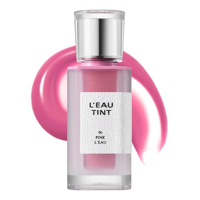 BBIA L’EAU Tint – Glossy & Glow Lip Stain, Watery Lip Tint, Non-Sticky, High Shine Finish, Long-lasting, Moisturizing, Lightweight, Natural, Daily Use, Vegan, Korean Lip Makeup (06 PINK L'EAU)