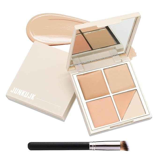 5 Colors Correcting Concealer Palette,Waterproof Long Lasting Cream Contour Palette for Women,Contouring Concealer Liquid Foundation Makeup Palette with Brush 01#