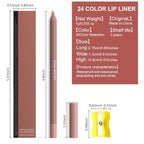 evpct 1Pcs Nude Brown Beige Matte Long Lasting Lip Liner Pencils Makeup for Shaping & Sculpting Lips, No Transfer Long Wear Waterproof Pigmented Lip Liner lipliners Crayon Lipstick Pencil Sharpener 3