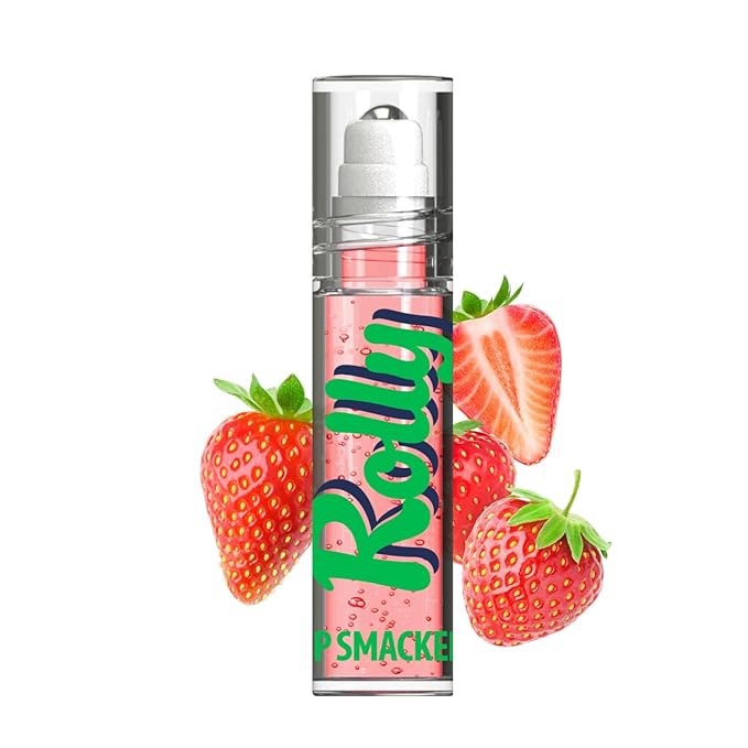 Lip Smacker Rolly Lip Gloss, Classic Roller-Ball Design for a Cooling Sensation, Hydrating & Moisturizing Shine - Strawberry
