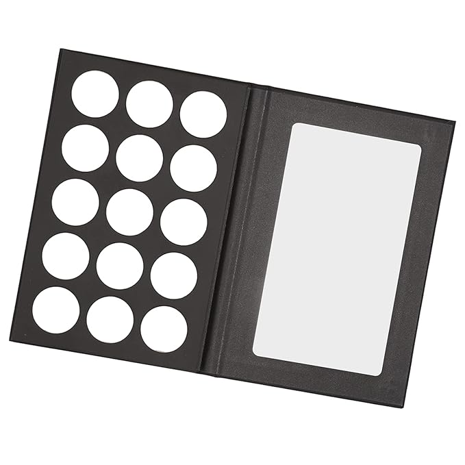 DIY Empty Eyeshadow Palette, Empty Makeup Palette, Black 15 Compartment Empty Makeup Palette for Blush Bronzer Powder