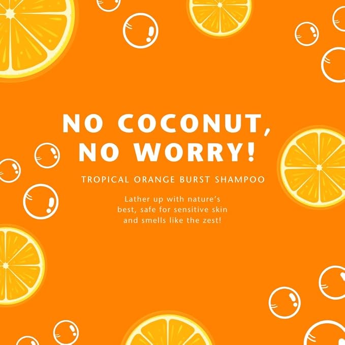 Clean Kids Naturally Tropical Orange Burst Shampoo, All-Natural, Gluten-free, Vegan, and Cruelty-free, Paraben-Free, EWG Verified, 16 oz (2 Bottles)