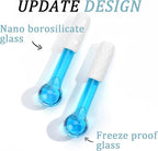 ICE GLOBES SMALL BALLS for Eyes, 2 PCS Blue Facial Globes for Massage Tool, Facial Roller Cold Skin Massagers, Tighten Skin, Reduce Puffiness and Dark Circles, Enhance Circulation