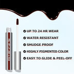 Cilrofelr Peel Off Lip Liner Stain, Long Wear Tattoo Lip Liner with Tweezer, Peel Off Lip Stain with Matte Finish, Long Lasting, Waterproof, Transfer-proof, Highly Pigmented Color (Cocoa)