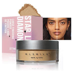 AKARY Dark Complexion Translucent Setting Powder, Shimmer Finishing Powder Oil Control for Long Lasting Makeup, Lightweight Loose Powder Waterproof, Blurring Powder for Medium To Tan Tones, 03