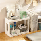 2PCS Kitchen Spice Rack or Bathroom Countertop Organizer, 2-Tier Desk Organizers，Mail Holder for Office Desk Organization, Gift for Teachers, Classmates, and Friends,White