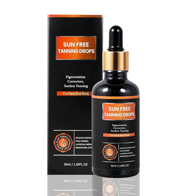 Sun Free-Self Tanning Drops-Plant extraction formula-Sunless Self-Tanner for a Natural-Gentle and non irritating-DIY Skin Color