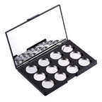 Empty Magnetic Eyeshadow Makeup Palette with Mirror and 12Pcs 26mm Round Metal Pans