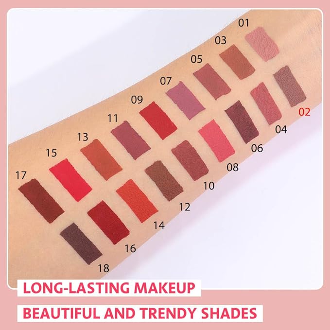 Matte Liquid Lipstick,Light Brown Liquid Lip Stains, Long Lasting Waterproof Lip Gloss Makeup, Velvet Non-Stick Cup Lips Stain X-02#