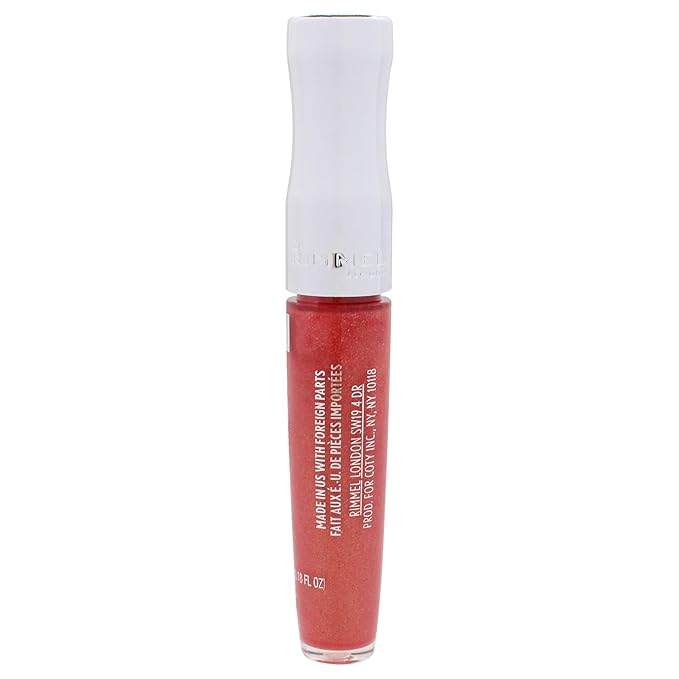 Rimmel Stay Glossy Lip Gloss - Non-Sticky and Lightweight Formula for Lip Color and Shine - 640 All Day Seduction, .18oz