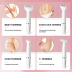 7-in-1 Electric Razor for Women - Painless Facial Hair Removal & Bikini Trimmer, Nose Eyebrow Pubic Hair Shaver with Replaceable Razors, Waterproof Women's Grooming Kit & Electric Shaver