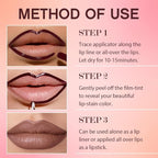 2Pcs Peel Off Matte Liquid Lip Gloss Stain-Lip Liner with Tweezer, Peel Off Lip Stain, Long Lasting & Waterproof Lipstick Tattoo, Transfer-Proof Lip Gloss for All Skin Types (04#+06#, 2Pcs)